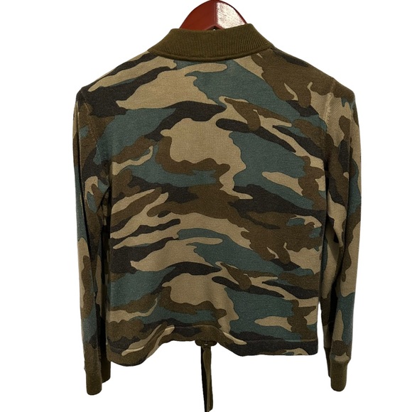 J. Crew Camo Wool Blend Bomber Sweater Jacket XS - Picture 3 of 7
